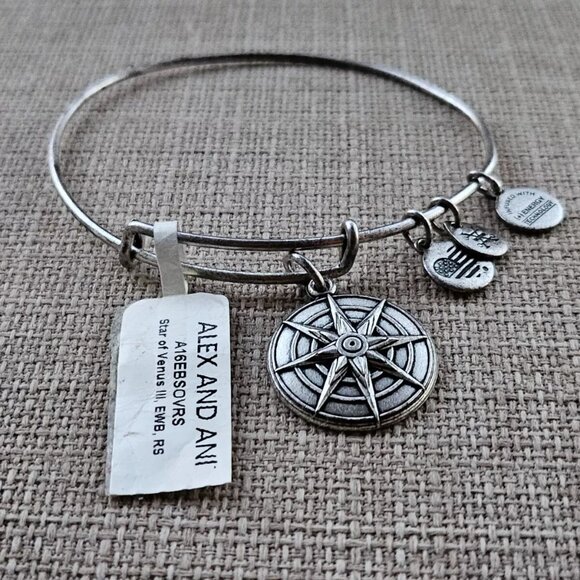 Star of Venus Alex And Ani Bracelet Silver Tone LOVE BEAUTY INSPIRATION Jewelry - Picture 5 of 11